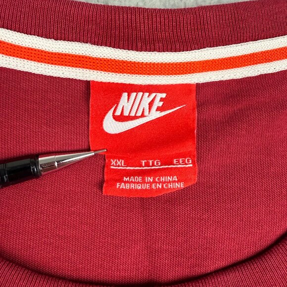 Vintage Nike Shirt Mens XXL 2XL Burgundy Red Label Jersey #51 Skull Helmet Y2K 1 - Picture 3 of 10
